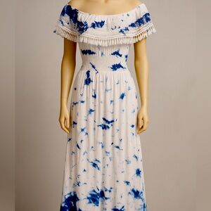 Tie Dye Off-Shoulder Maxi Sundress